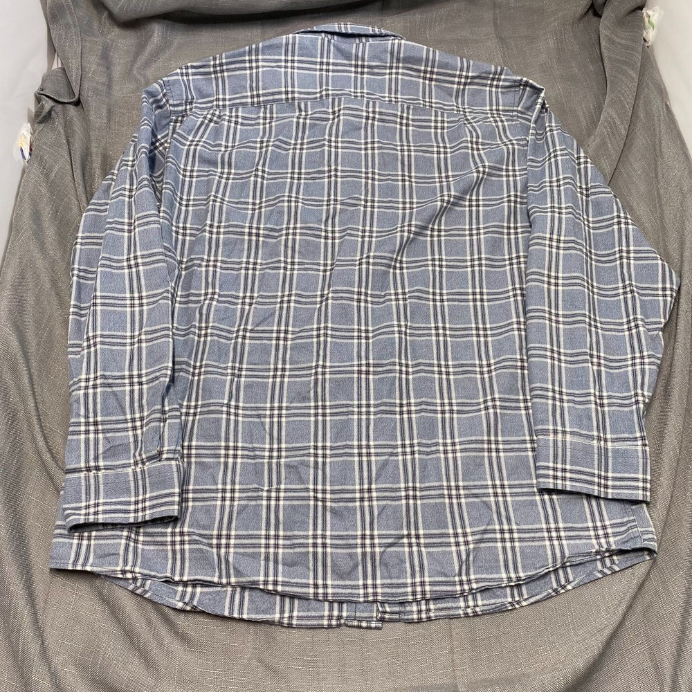 Pendleton Mens  Button Up Shirt Blue Plaid Long Sleeve Flap Pockets Top XL - Picture 3 of 8